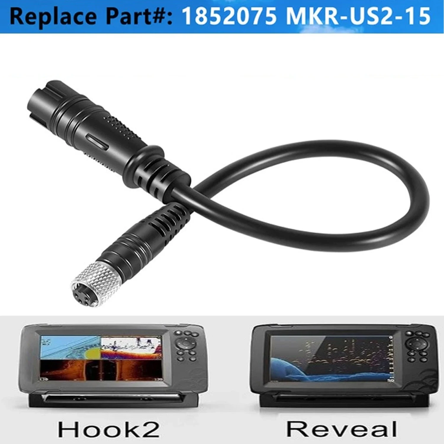 

Boats Universal Sonar 2 Adapter Cable 1852072 MKR-US2-12 For Garmin Striker, Striker Plus, Striker Vivid, echoMAP, More