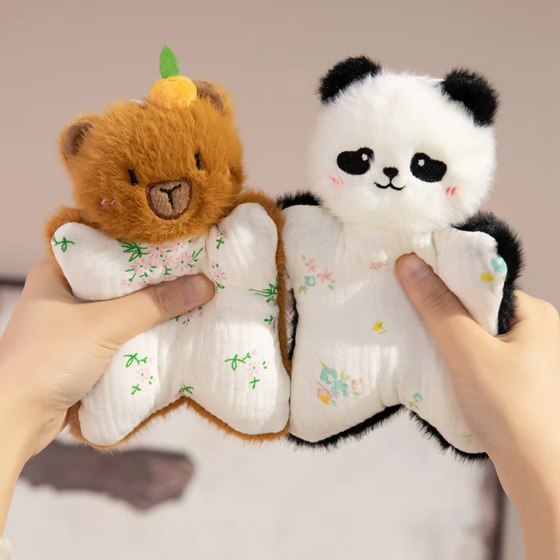 Cute Perfumed Plush Keychains Kawaii Stuffed Doll Bag Pendant Decoration Rabbit Panda Capybara Backpack Hanging New Year Gift