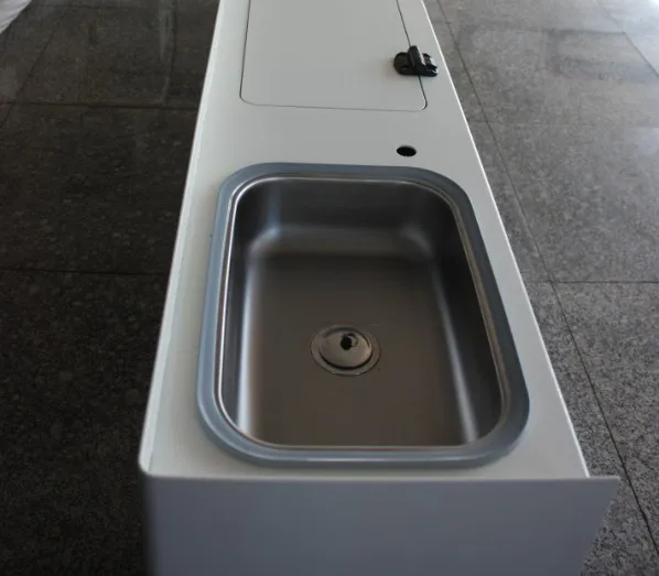 Aluminium Ambulance Caravan RV Interior Cabinet Painted Finish Corner Water Sink Hand Washing Basin