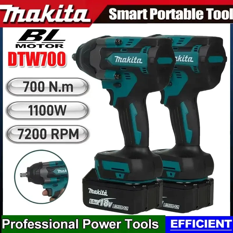 

Аккумуляторный ударный гайковерт Makita DTW700, 1000 Нм, бесщеточный, электрический, с высоким крутящим моментом, для авторемонта, электроинструмент
