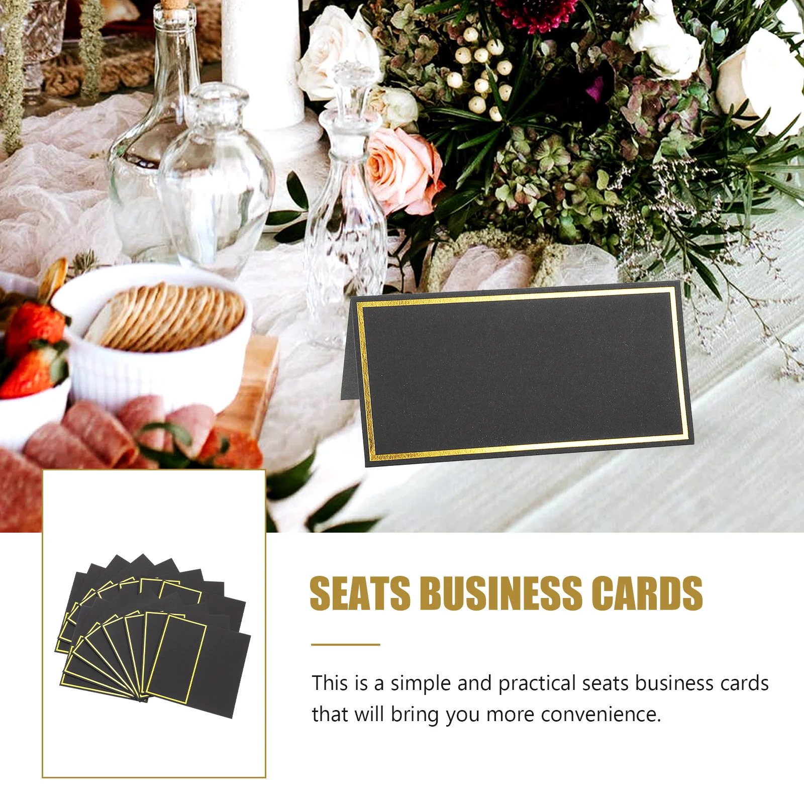 

50Pcs Gold Foil Blank Place Cards Wedding Reserved Table Signs Party Banquet Seating Reserved Table Signs Place Cards