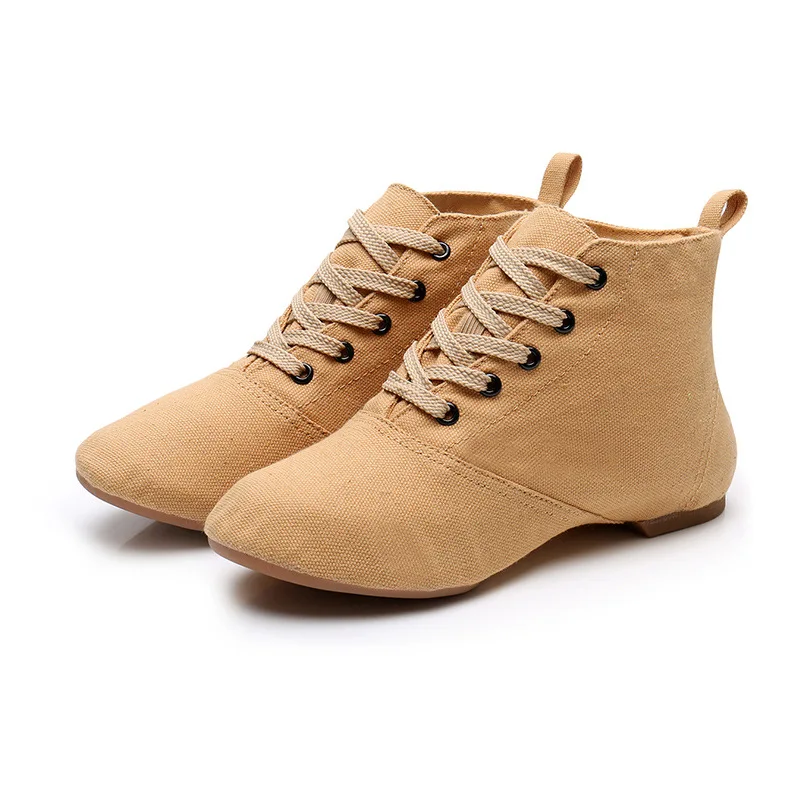 

Canvas Jazz Shoes for Women High Top Slip-on Tango Latin Dancing Shoes for woman Boots Practice Dance Shoes