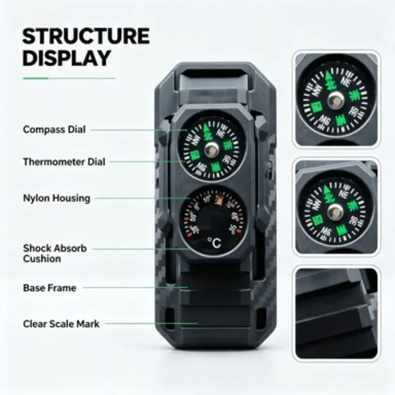 Household Collection Decor Gear Rifle Simulation Model Nylon Compass Thermometer Base Stable Bearing Support Parts