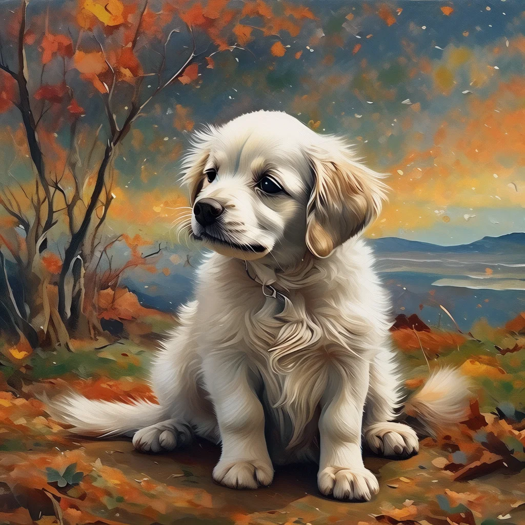 

153540 Абстрактная живопись маслом с цифровой тематикой животных