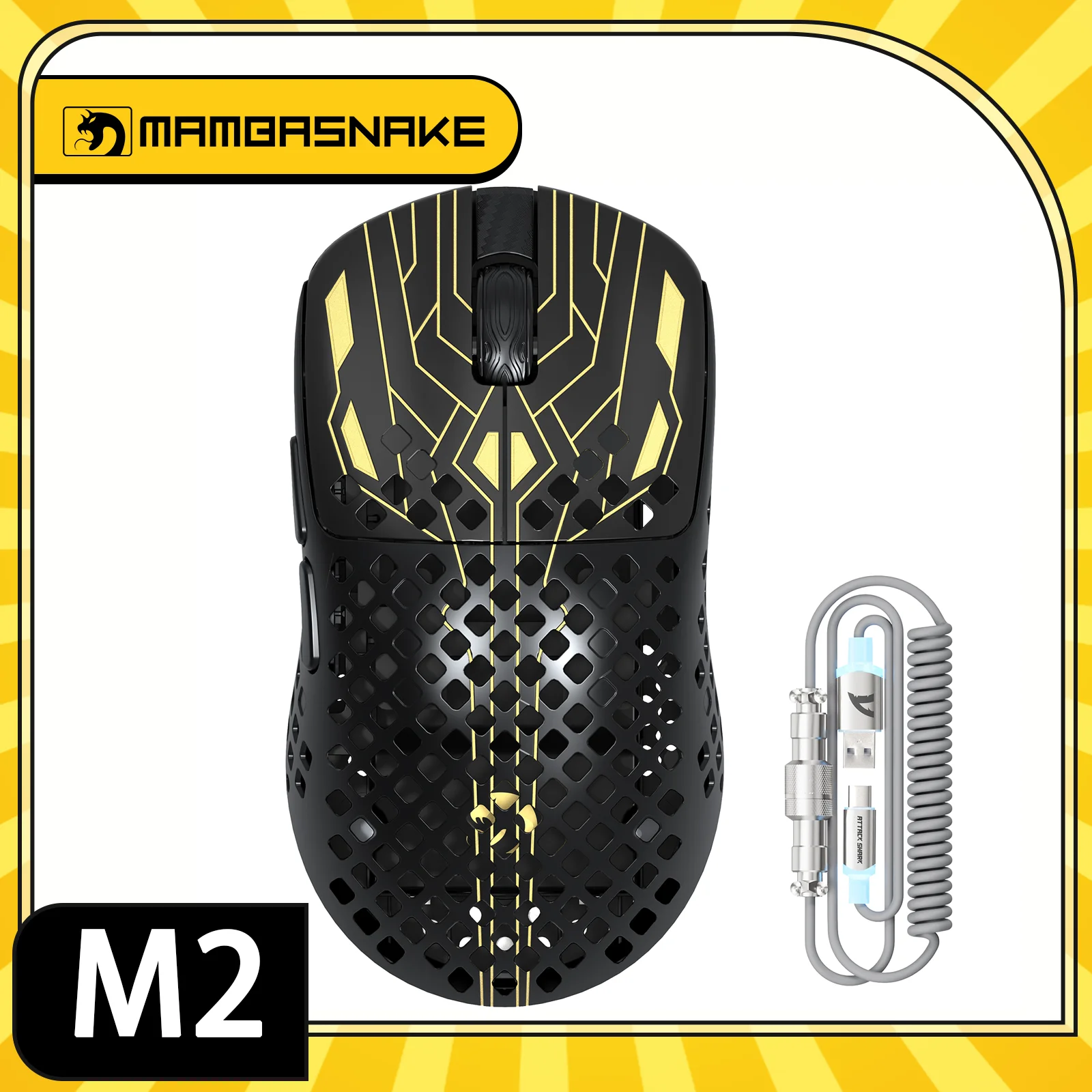 mambasnake-m2-carbon-fiber-lightweight-wireless-gaming-mouse-with-c06ultra-rgb-250-mah-battery-up-to-40000-dpi-cable