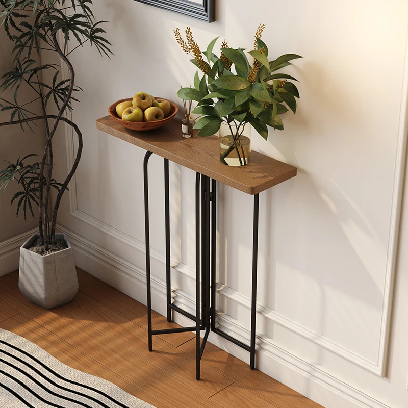 

Scandinavian Entryway Table Narrow Wall-Mounted Console Shelf Modern Foyer Organizer Space-Saving Entry Table for Small Homes