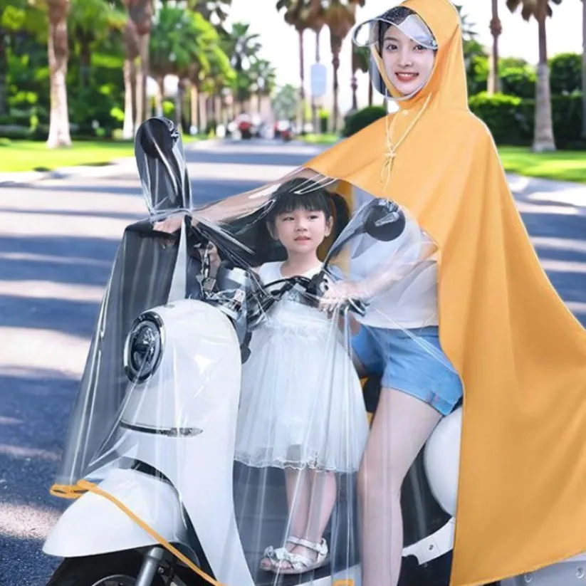 

EVA motorcycle and electric bike raincoat full-body rainstorm proof electric bike adult and parent-child raincoat and poncho