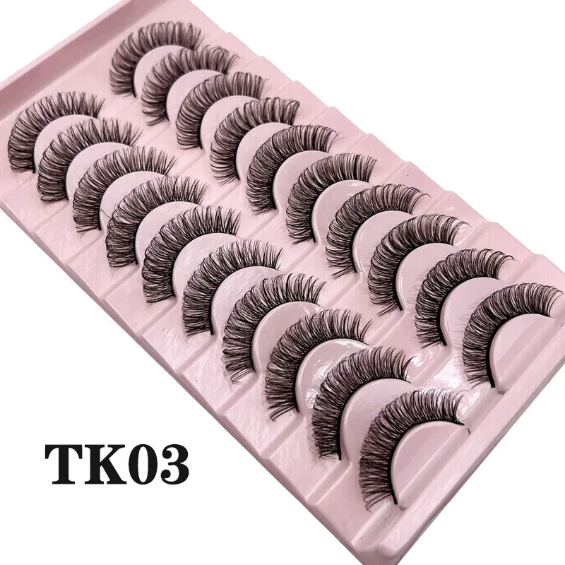 Russische Streifenwimpern 10 Paar Flauschige Kunstnerzwimpern 3D Falsche Wimpern Russische Volumen-Wimpern Künstliche Wimpern Giveaway Make-up – Detail 7