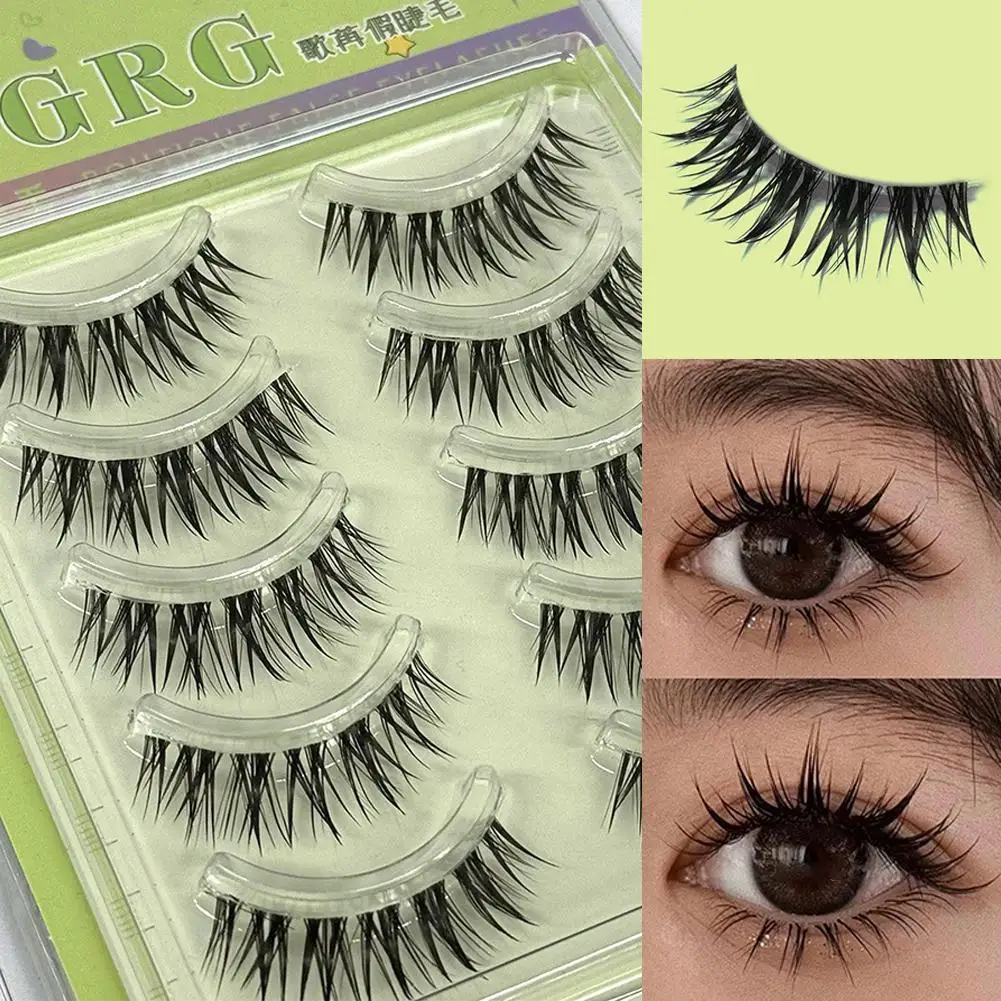 Tiras completas, pestañas postizas de racimo esponjoso, aspecto Natural, tallo fino transparente, pestañas postizas, extensión de pestañas Manga, maquillaje
