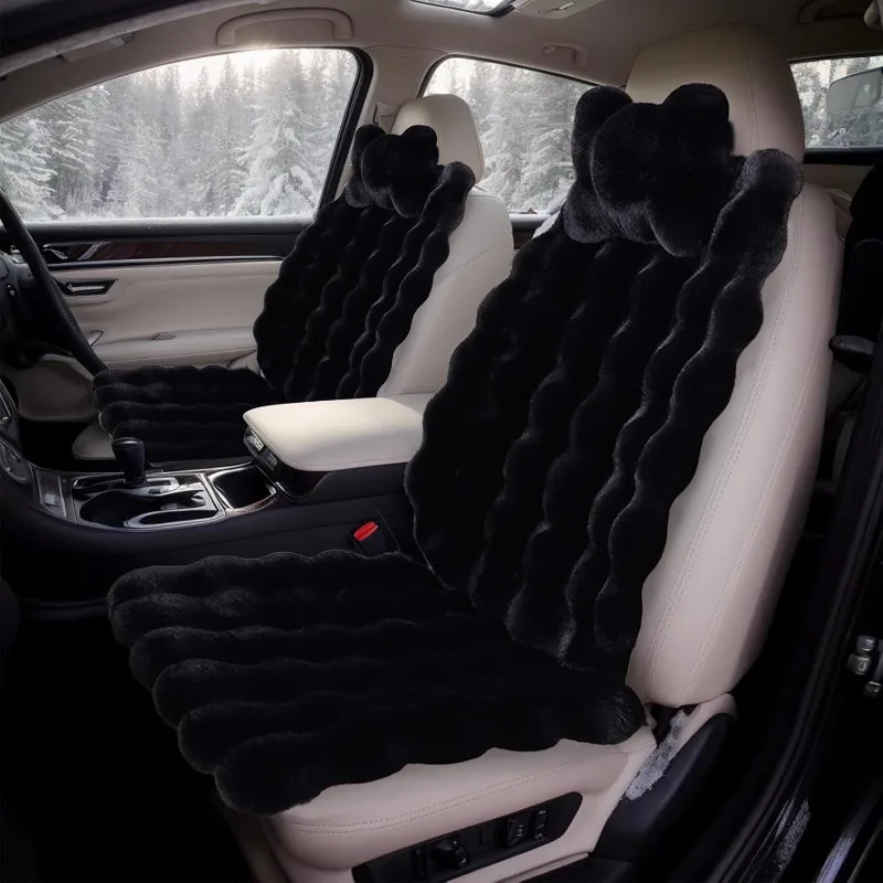 

Мягкие синтетические шерстяные чехлы на автомобильные сиденья, комплект зимних подушек из трех предметов, бархатные теплые автомобильные сиденья, автомобильные аксессуары для холодной погоды