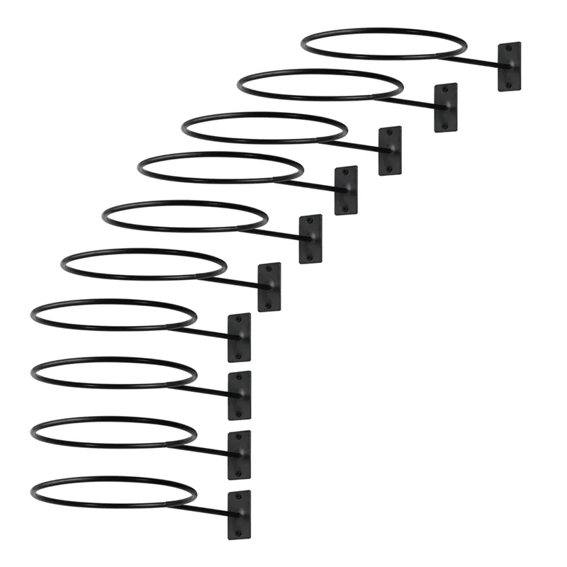 AEF6-10PCS Metal Basketball Wall Mount Rack, Sports Ball Storage Holder For Basketball, Football, Soccer, Rugby, Etc.