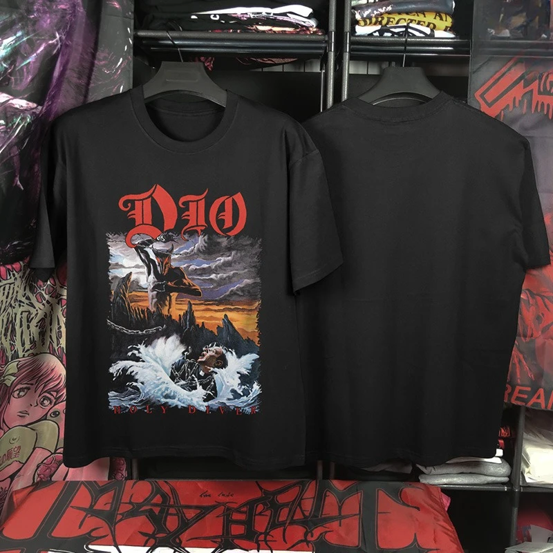 

DIO Heavy Metal Band T-shirt Men's Summer Fashion Street Trend Short Sleeve Cotton Comfortable Loose Men's and Women's Clothing