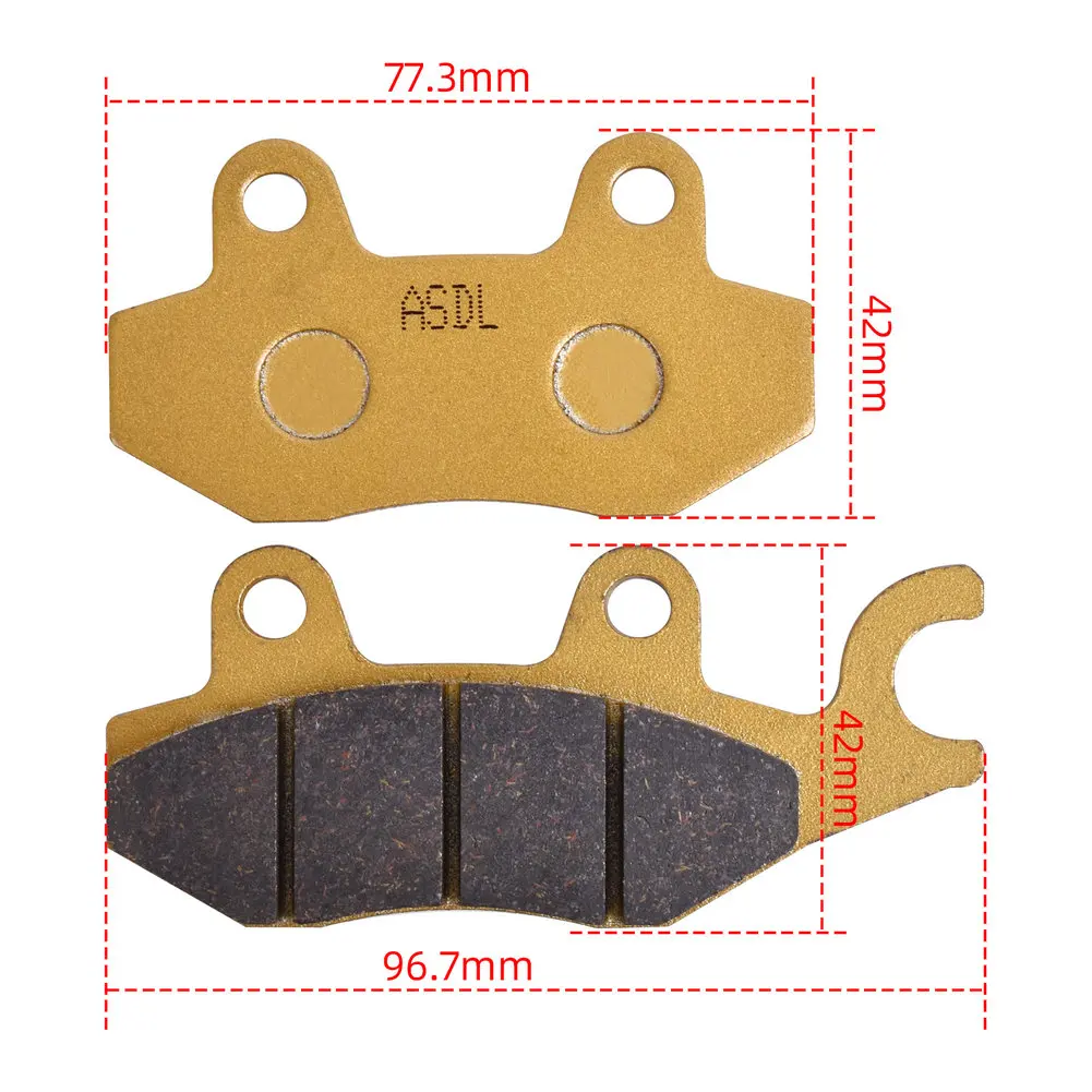 Front Rear Brake Pads Kit for Kawasaki KYMCO Ninja Z Eliminator Dink Yager Motorcycle Scooter 125 150 250 300 400 500 1997-2026 view 3