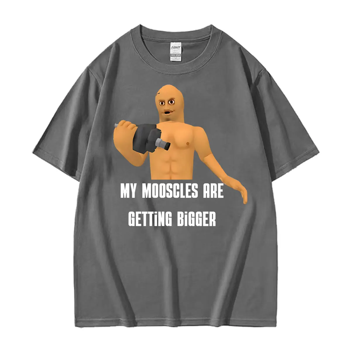 Meine Muskeln werden größer – Lustiges Meme-Fitness-Print-T-Shirt für Herren und Damen – Vintage Streetwear T-Shirt – Lässiges Baumwoll-T-Shirt – Detail 3
