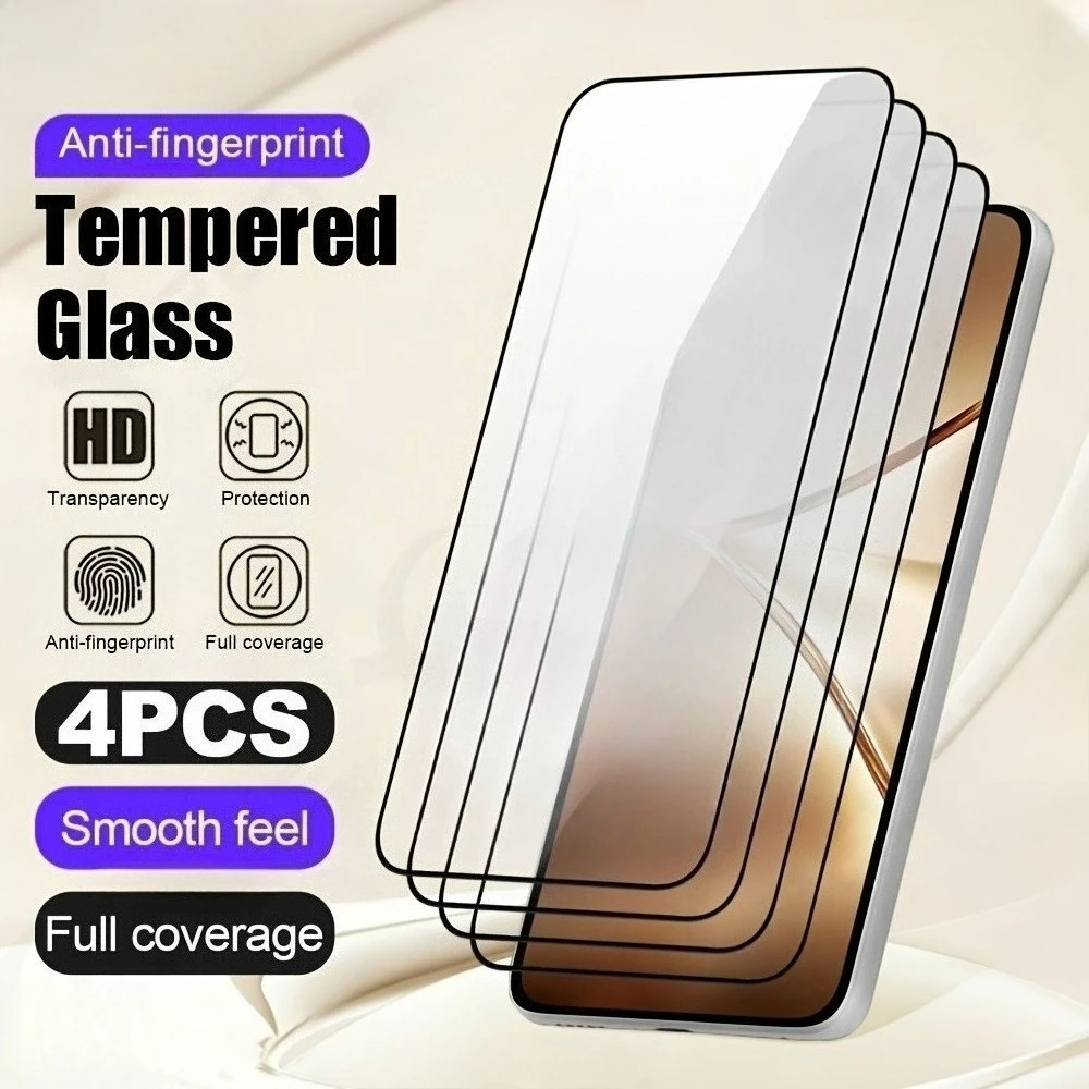 4Pcs Full Cover Tempered Glass for Samsung Galaxy A57/A37/A17/A07/A56/A36/A26A16/A55/A35/A25/A15 Anti-Scratch Screen Protector