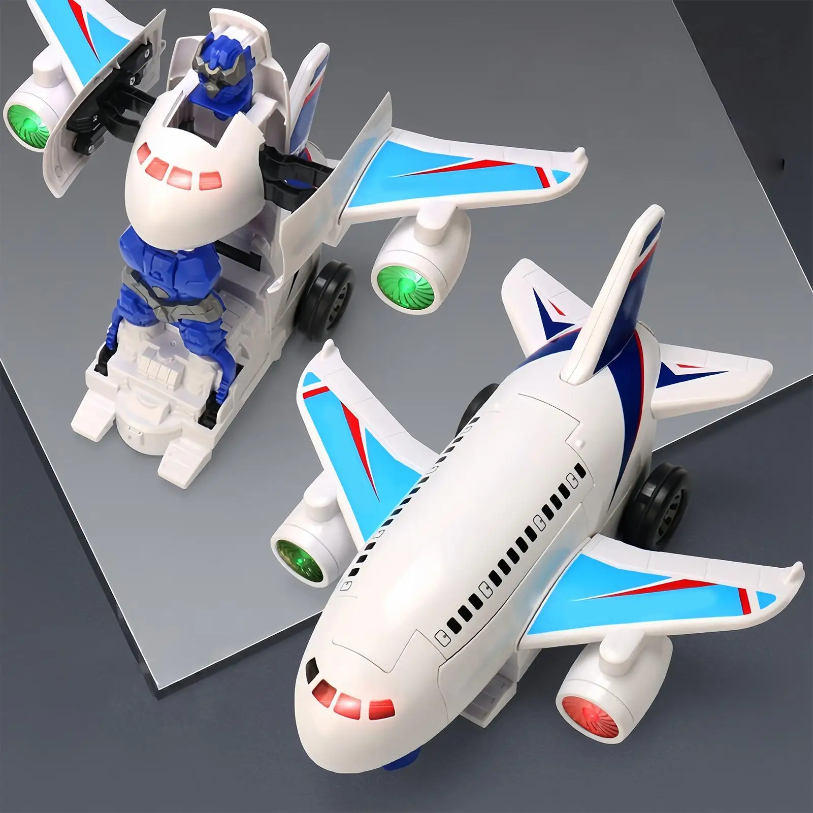 Robot interactivo inteligente de juguete, avión transformador, figura de aprendizaje educativa para niños y niñas, regalo de cumpleaños para el Día de los niños