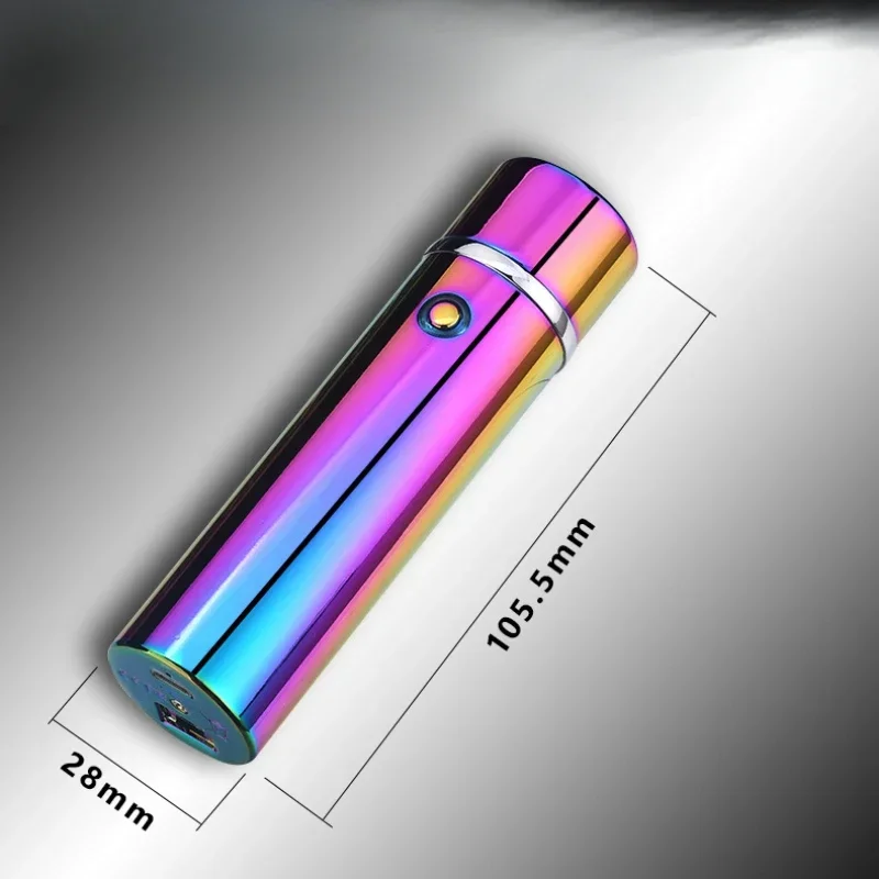 USB Rechargeable Plasma Pulse  Cigarette Lighter  6 Arc Touch Screen With LED Light Cross Dual Arc Power Display  Gift  For Men