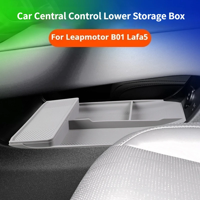 

For Leapmotor B01 Lafa5 2026 Car Central Control Storage Box Double-layer Storage Box Interior Modification Garnish Accessories
