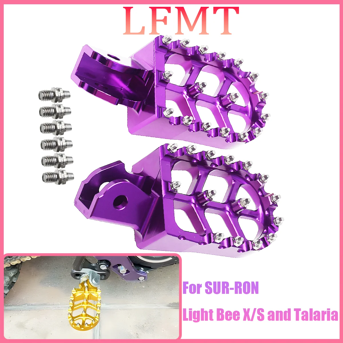 

Electric Motorcycle CNC Aluminum Foot Pegs Rest Footpegs For Sur-Ron Surron Light Bee X /S For Talaria Moto Acessorios