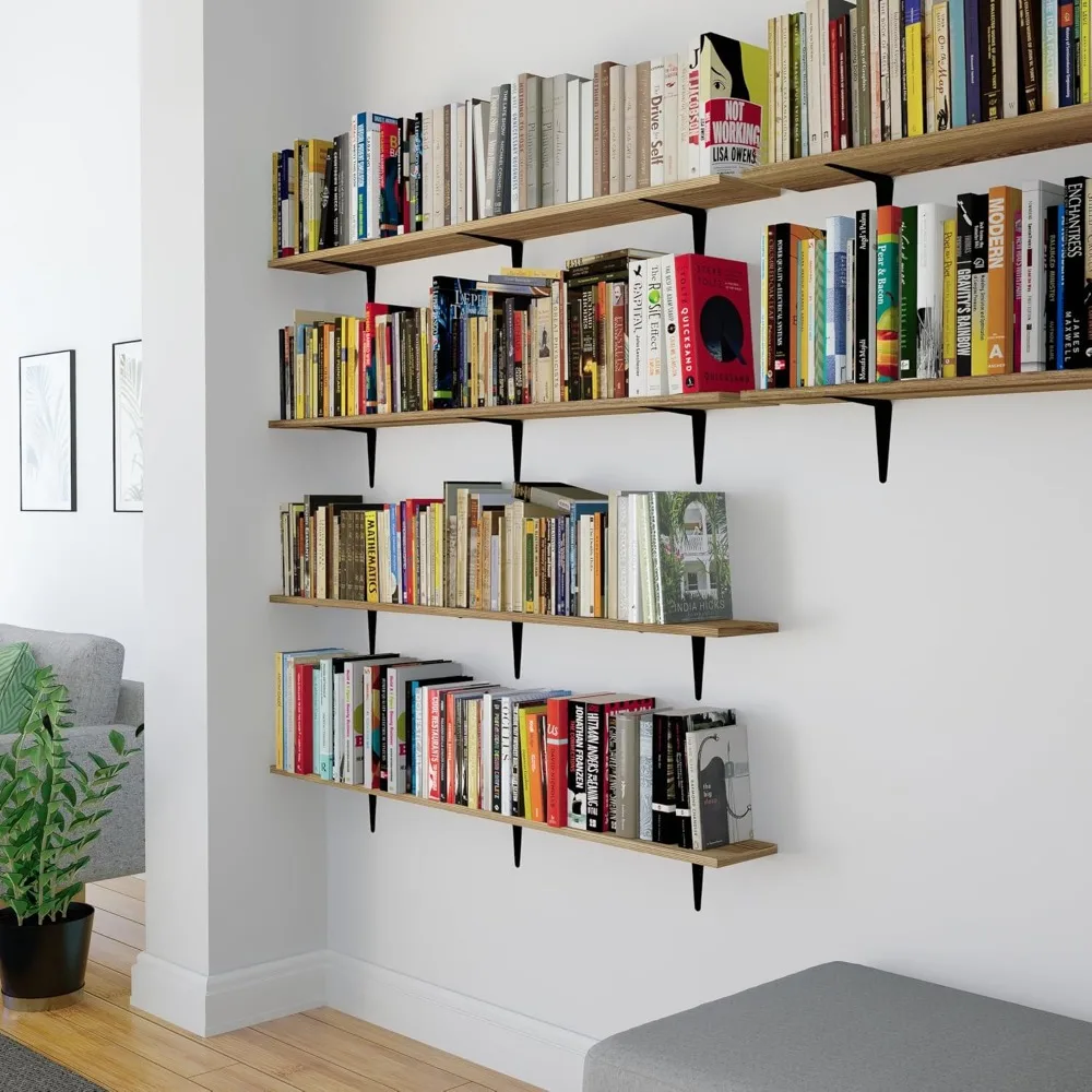 أرفف عائمة ريفية طويلة مقاس 48 بوصة من Arras للجدار، رف كتب حائطي لغرفة المعيشة، رف عائم للمكتب المنزلي، غرفة النوم، Pantr #4
