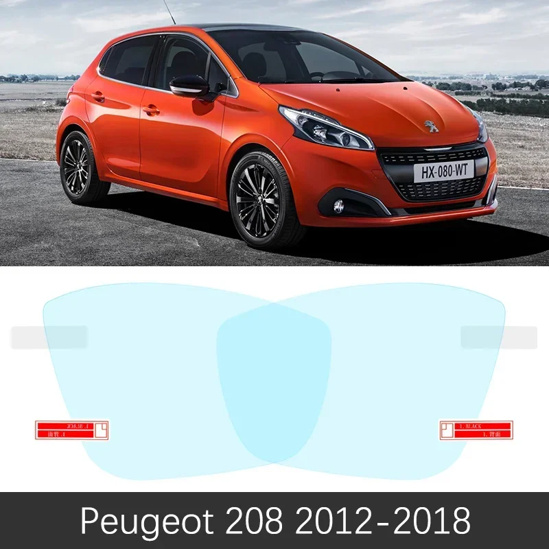 Full Cover Anti Fog Rearview Mirror For Peugeot 208 2012~2018 Active Allure GTI Rainproof Anti-Fog Clean Films Car Accessories