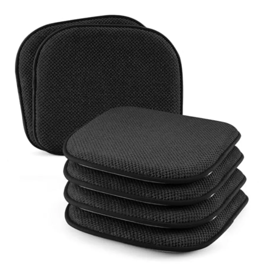 

Подушки для стульев - 15*17 дюймов, пенопластовые подушки для кухонных и обеденных стульев, подушки для барных стульев, нескользящие подушки для сидений, набор из 6 штук