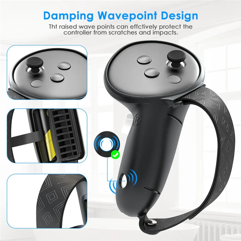 

AT82-For Meta Quest 3S Host Handle Protective Cover, Face Shield, Joystick Cap, Glasses Pad, Lens Protective Cover