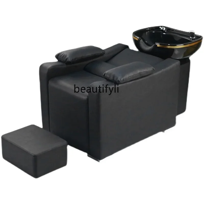 

Shampoo Chair Affordable Luxury Fashion High-End Shampoo Chair Half Lying Shampoo Chair European Simple Hair Salon