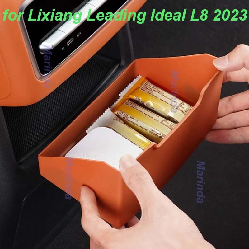 For LiXiang LEADING IDEAL L8 Car Rear Refrigerator Storage Box Car Trash Can Non-slip Holder Container Interior Accessories