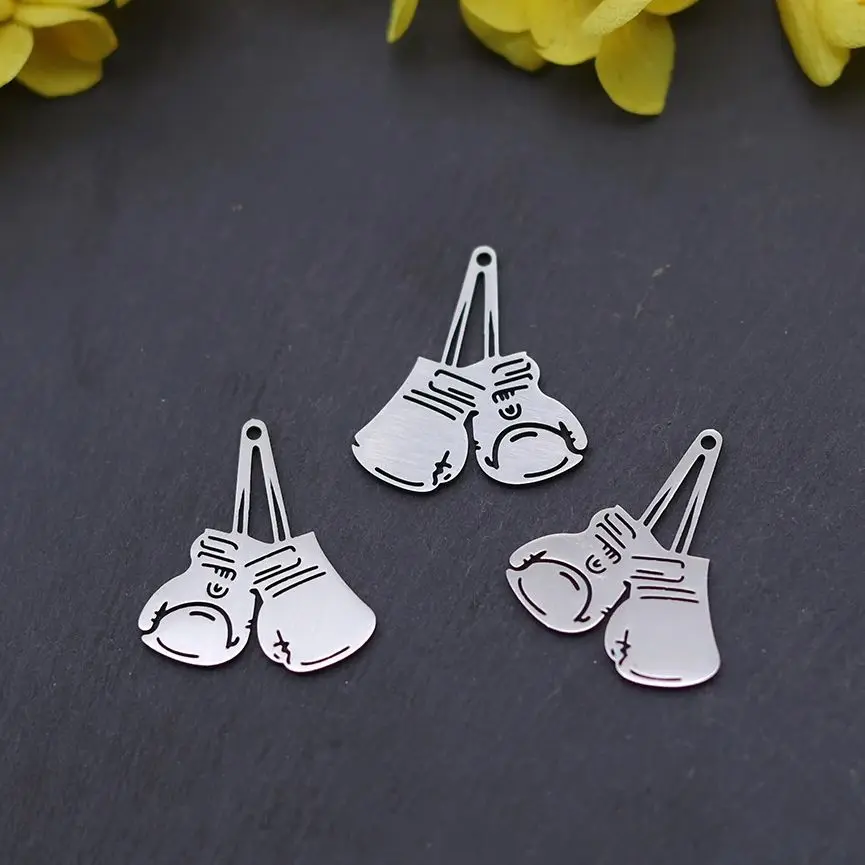 

3pcs Stainless Steel Dangle Athletes Boxing Gloves Pendant Charms for Jewelry Making Bracelets Earring Sport Lover diy Accessory