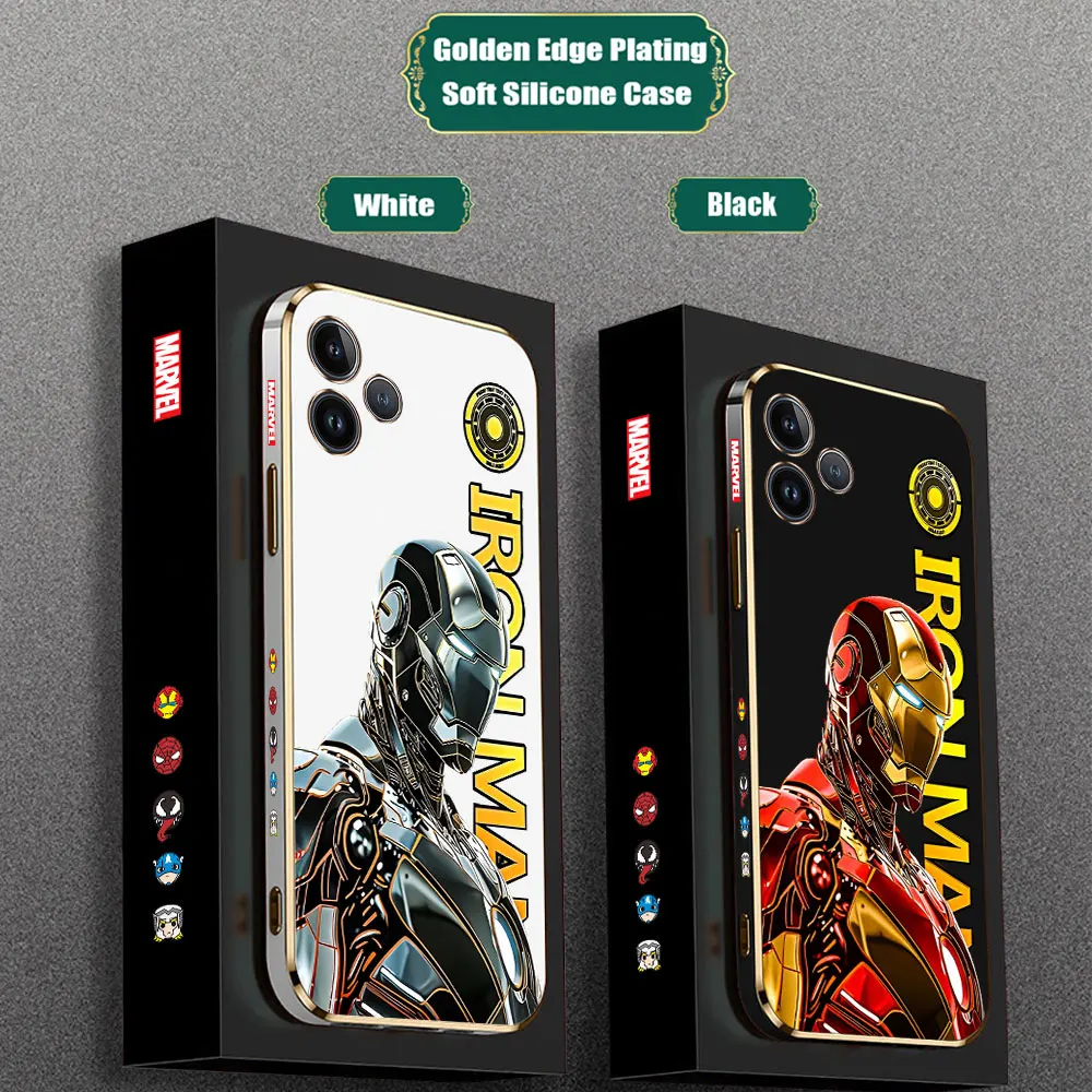 

Cool Marvel Iron Man Phone Case For infinix Hot 30I 30 20 20S 20I 12 12I 11 11S 10 10S 10I 9 8 Play Pro Nfc Luxury Plating Cover