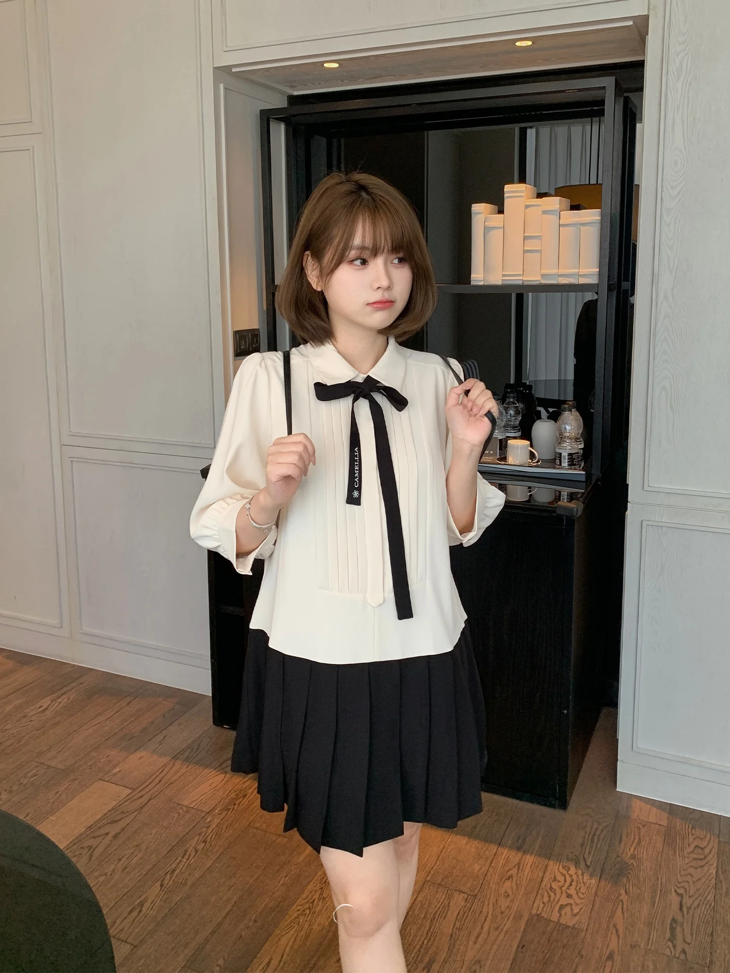 

Новинка: Женская плиссированная юбка Dr. Masixi Academy Little Princ с бантом, цветная, А-силуэт, миди, большие размеры