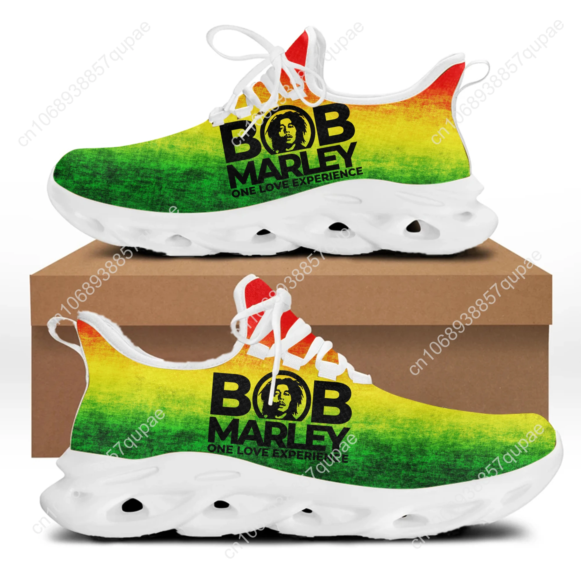 Bob Marley Design Fashion Casual Flat Shoes Jamaica Singer Reggae Rock Street Trend Trail Running Sneakers view 2