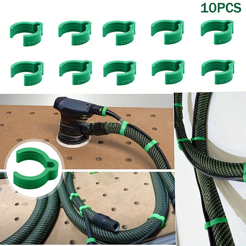 10-piece Set of Festool Extras Including Plug-it Cable and D27 Hose Clips for CT Dust Extractor