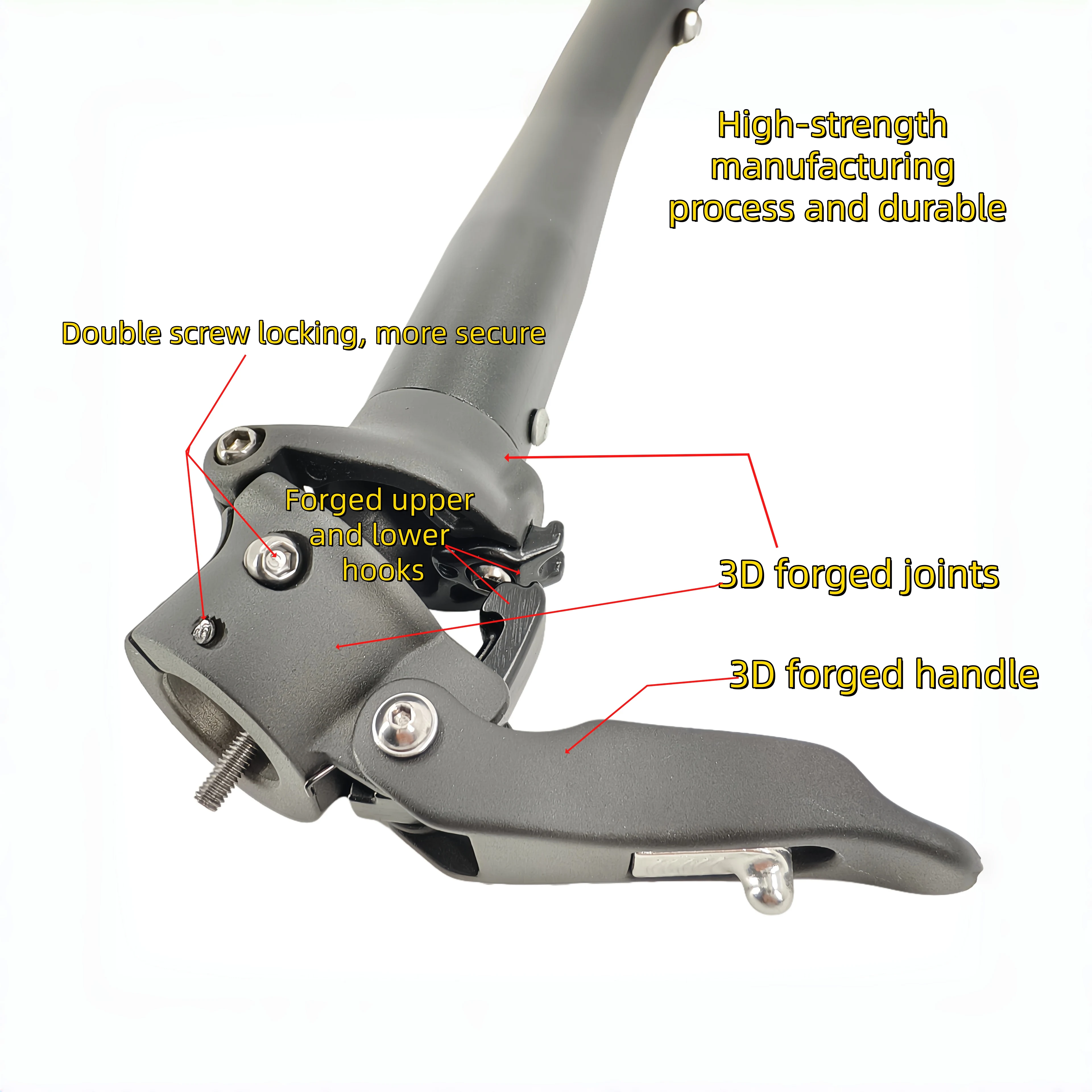 KWOK TUV Certificat 3D Folding Bicycle Stem, For Decathlon LITEPRO Double Direction Telescopic Stem Handlebar 25.4mm Fork 28.6mm