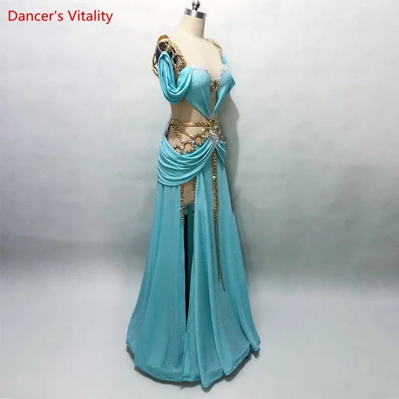 Belly Dance Professional Competition Clothes for Women Belly Dancing Senior AB Stones Oriental Dance Outfit Top Skirt Dance Wear