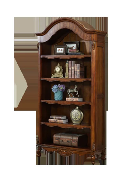 

Wind American style weathered gray solid wood bookcase combination oak doorless open multi-layer shelf bookshelf
