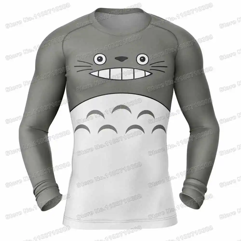 Totor Cartoon Game Anime Rash Guards Surfing Jersey Beach Shirts Swimwear Diving Gym Shorts MMA BJJ Men Jiu Jitsu Fitness Sets