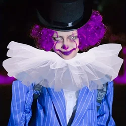 Pompom tulle mock collar for clown, Victorian court theatrical accessories for Easter performance
