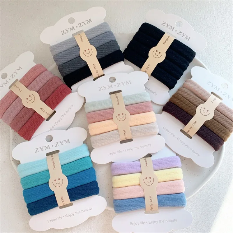 

Teen Hair Elastics Set Ombre Seamless Design Colorful Gradient Bands High Stretch Non Pull for Fine Hair Ponytail Essentials
