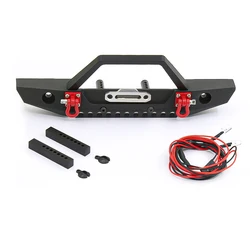 1set Metal Front Bumper with Led Light for 1/10 RC Car TRX-4 TRX6 SCX10 90046 D90 redcat losi