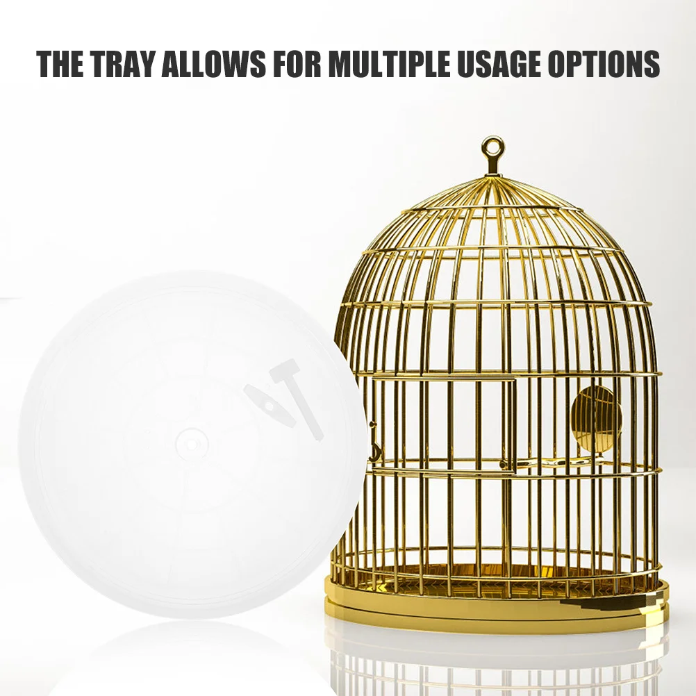 

5pcs Bird Litter Tray Replacement Round Plastic Poop Tray For Cage Leakproof Easy Clean Parakeet Potty Pan Small Bird Toilet