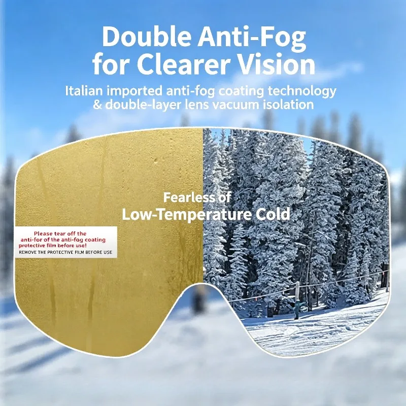 

New snow goggles, double-layer anti-fog, ski goggles, specially designed for snow mountains, UV protection, unisex.