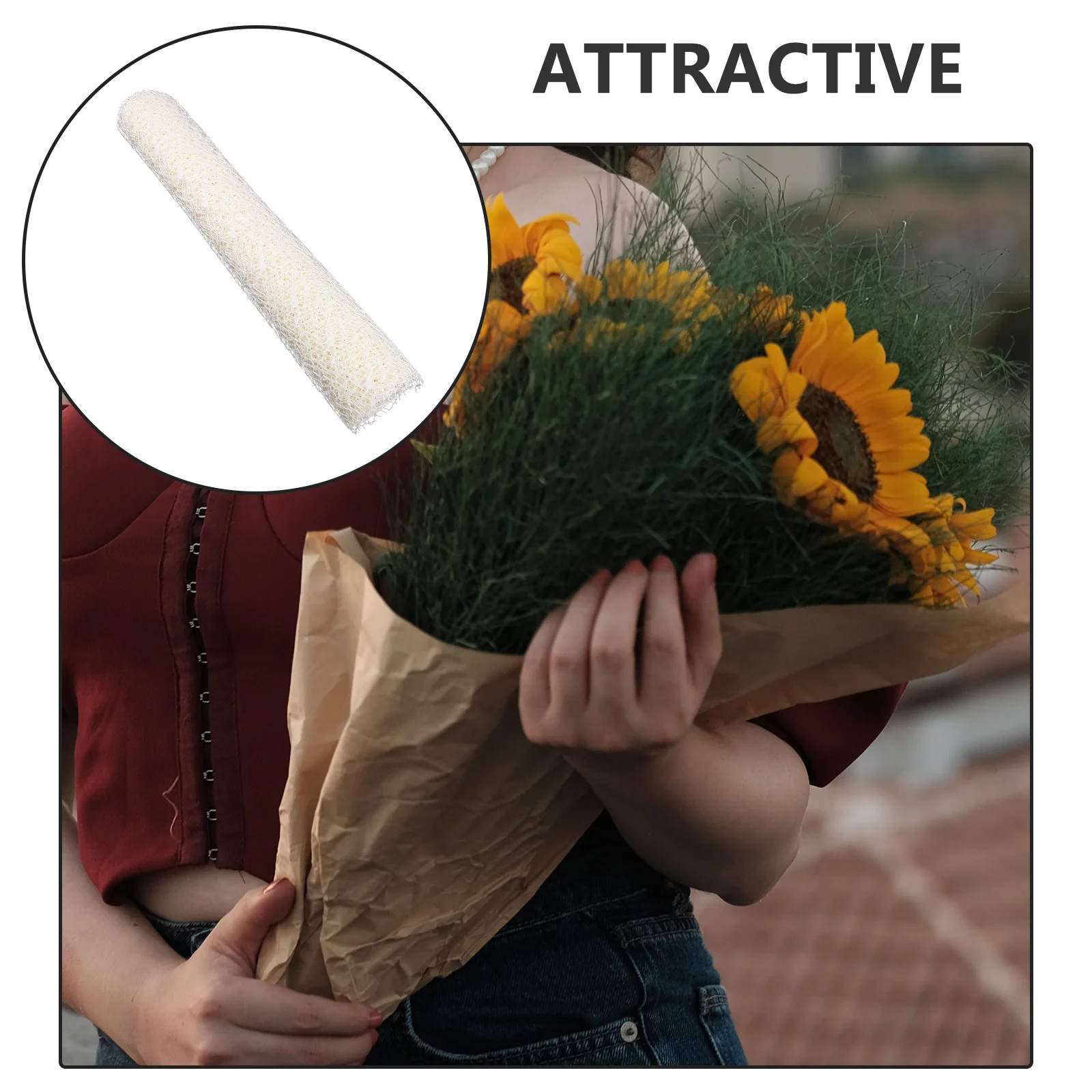 

Gauze Wrapping Roll for Flower Bouquets Mesh Floral Wrapping Paper Korean Jacquard Net for DIY Wedding Decoration