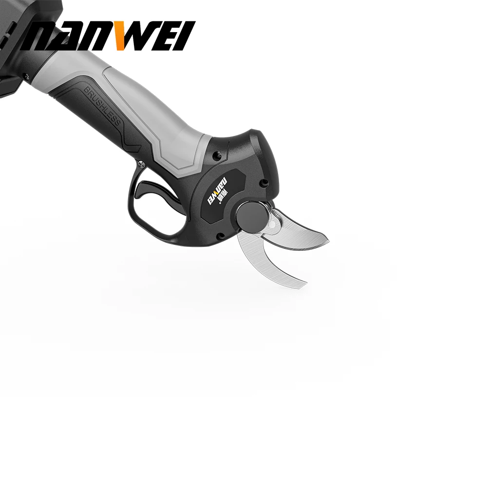 NANWEI Electric Pruning Shears Professional Cordless Electric Pruning Shear 2 Batteries 1 Charger 40mm Pruning Scissors Electric