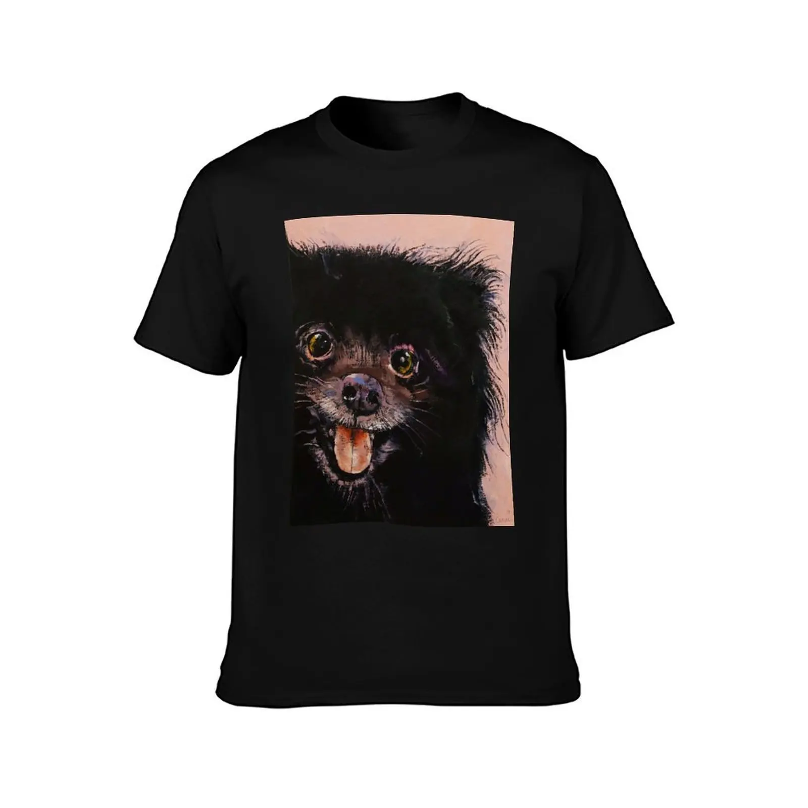 Black Pomeranian T-Shirt Festive Simple T-Shirt