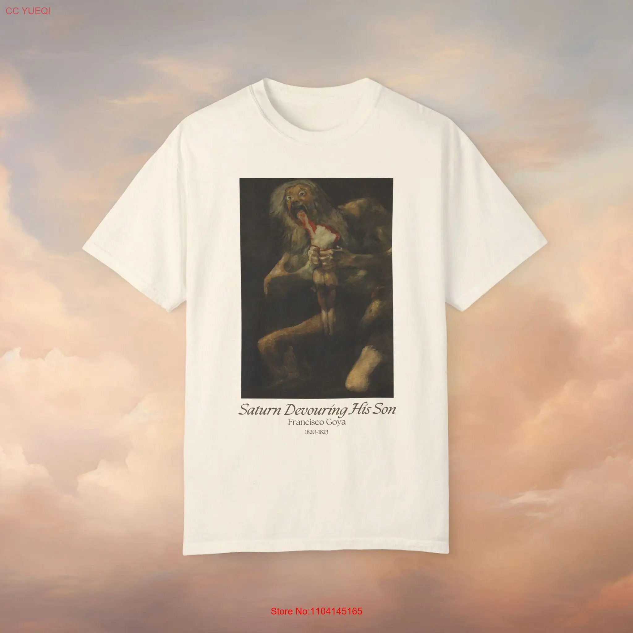 Saturn Devouring His Son 1820 1823 painting graphic tee long or short sleeves