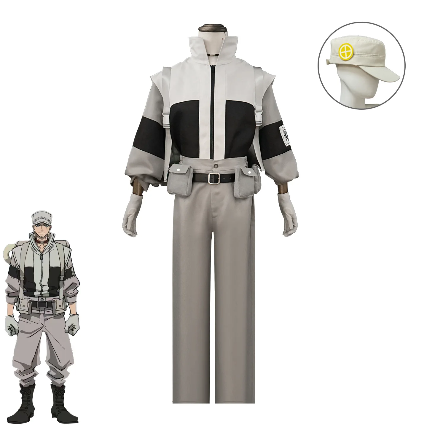 Disguise Anime Gachiakuta Supporter Cosplay Costume Gris Rubion Follo Tunito Scavenger Organization Halloween Performance Stage