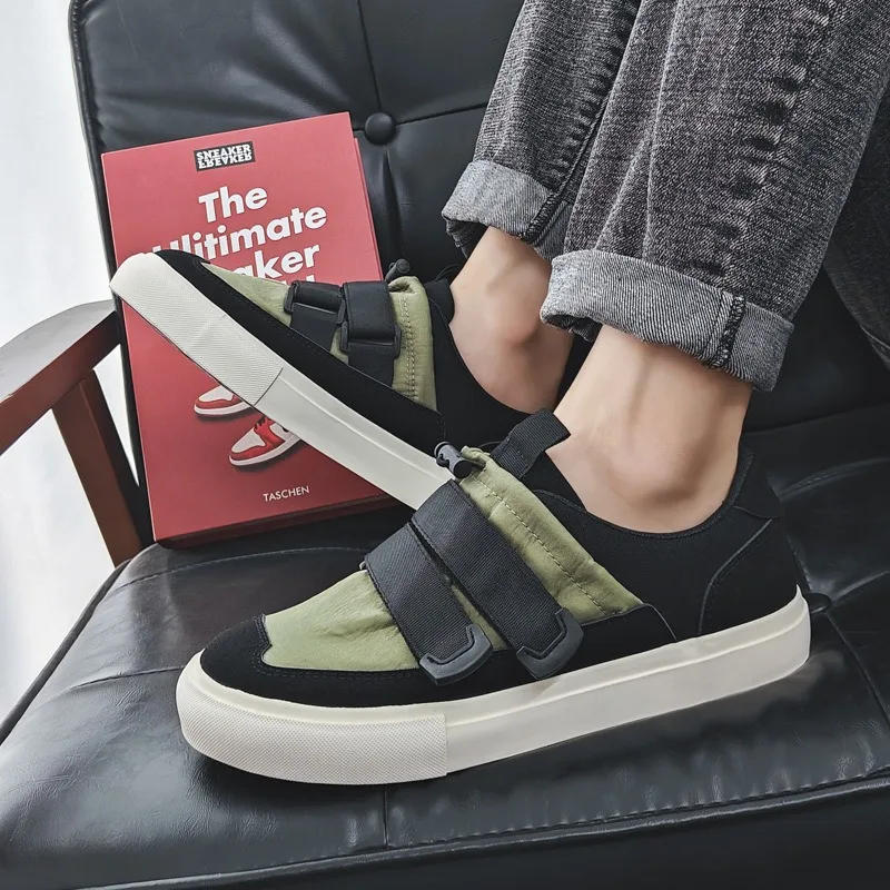 

Shoes for Mens Classic Lazy Canvas Shoes Lightweight Velcro-strap Casual Men's Shoe Outdoor Non Slip Run Sneakers Zapatos Hombre