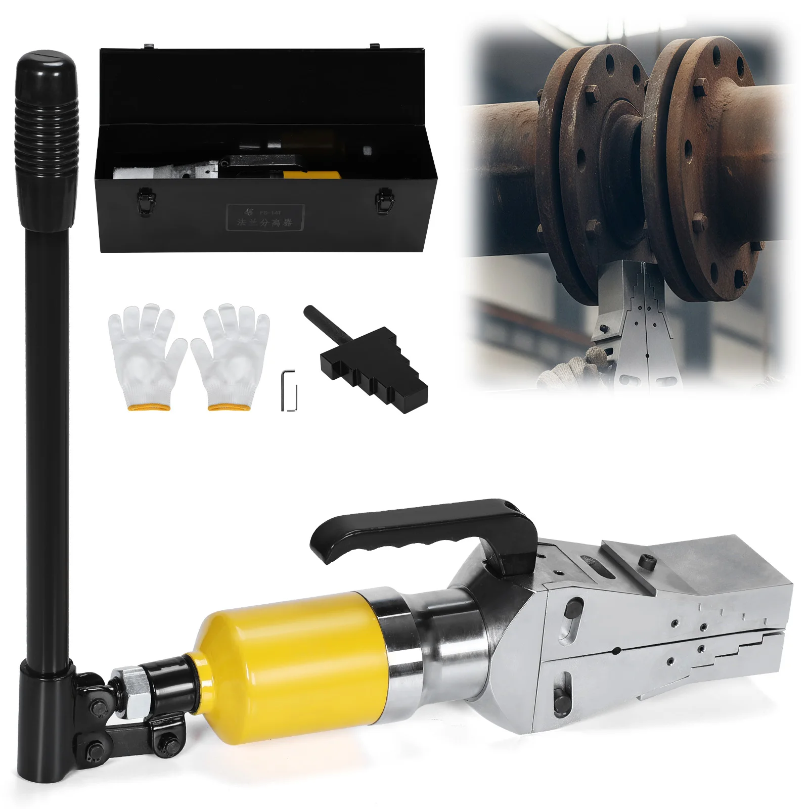 

14T Manual Hydraulic Flange Splitter Anti-Slip Fire Fighting Demolition Device Shockproof Maintenance & Inspection